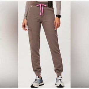 Figs Smokey Taupe High Waisted Zamora Joggers